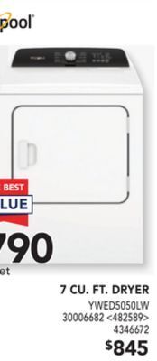 RONA Whirlpool 7 cu. ft. dryer offer