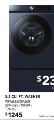 RONA Samsung 5.2 cu. ft. washer offer