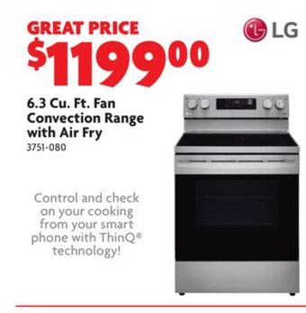 Home Hardware 6.3 cu. ft. fan convection range with air fry offer