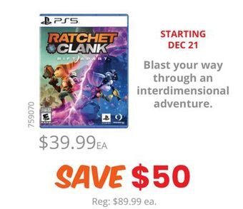 GameStop Ratchet & clank rift apart by sony ps5 offer