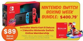 GameStop Nintendo switch boxing week bundle offer