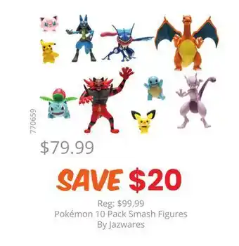 GameStop Pokémon 10 pack smash figures by jazwares offer