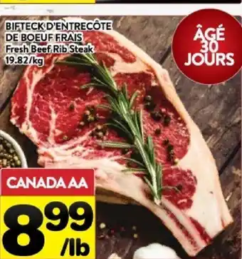 Supermarché PA Bifteck d'entrecôte de boeuf frais fresh beef rib steak offer