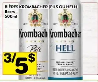 Supermarché PA Bières krombacher (pils ou hell) beers offer