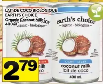 Supermarché PA Lait de coco biologique earth's choice offer