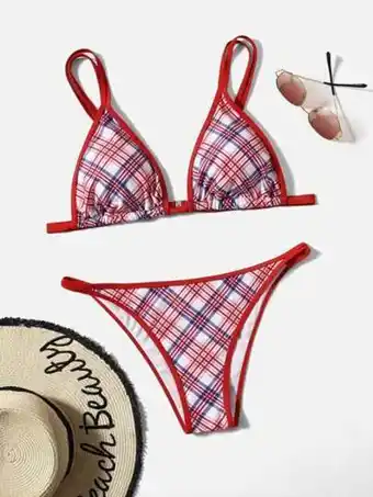 SheIn Plus tartan bikini swimsuit offer