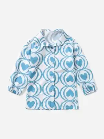 SheIn Teen girls heart print button front shirt offer