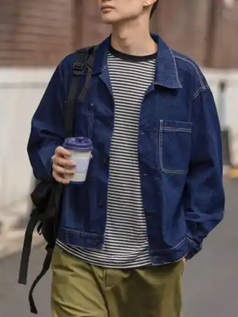 SheIn Dazy men drop shoulder denim jacket offer