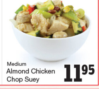 Quality Foods Medium almond chicken chop suey offer