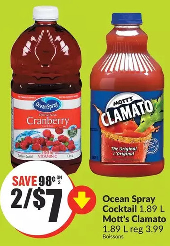 FreshCo Ocean spray cocktail | mott's clamato offer