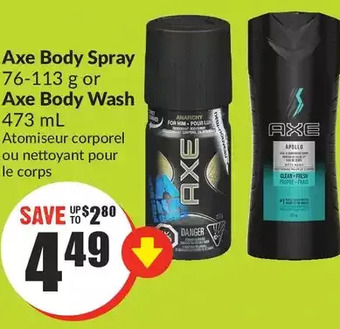 FreshCo Axe body spray or axe body wash offer