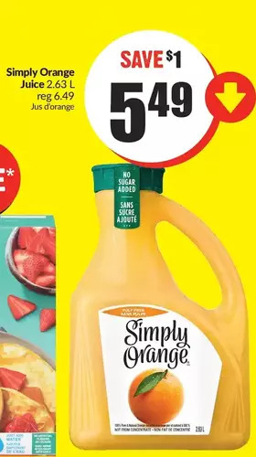 FreshCo Simply orange juice offer