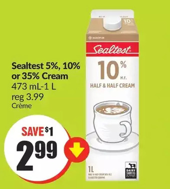 FreshCo Sealtest 5%, 10% or 35% cream offer