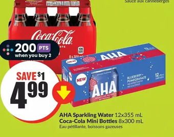 FreshCo Aha sparkling water | coca-cola mini bottles offer