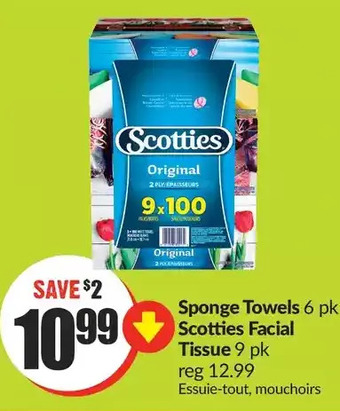 FreshCo Sponge towels | scotties facial tissue offer