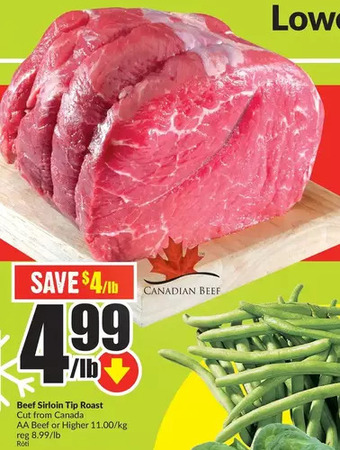 FreshCo Beef sirloin tip roast offer