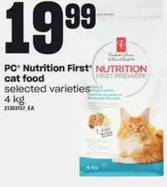 Loblaws Pc nutrition first cat food offer