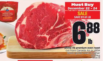 Loblaws Prime rib premium oven roast offer