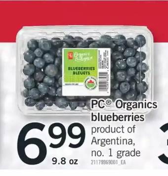 Fortinos Pc organics blueberries offer