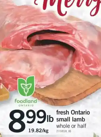 Fortinos Fresh ontario samll lamb offer