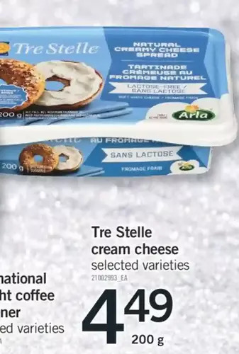 Fortinos Tre stelle cream cheese offer