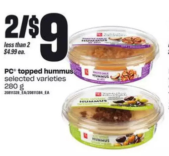 Loblaws Pc topped hummus offer