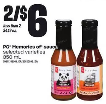 Loblaws Pc memories of sauce offer