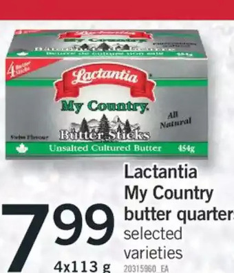 Fortinos Lactantia my country butter quarters offer