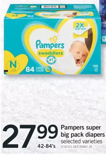 Pampers super big pack diapers