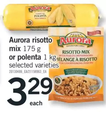 Fortinos Aurora risotto mix or polenta offer