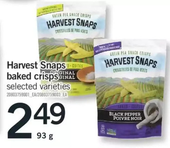 Fortinos Harvest snaps baked crisps offer