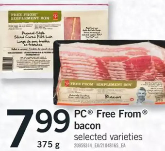 Fortinos Pc free from bacon offer