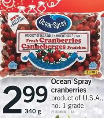 Fortinos Ocean spray cranberries offer