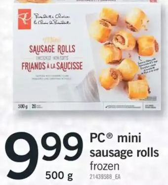 Fortinos Pc mini sausage rolls offer