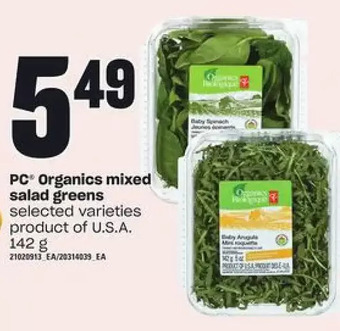 Zehrs Markets Pc organics mixed salad greens offer