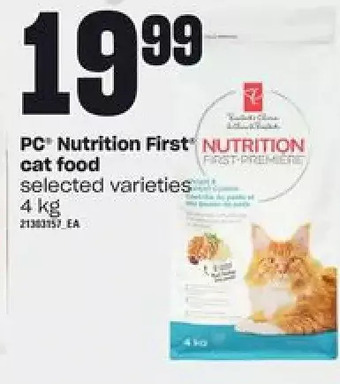 Zehrs Markets Pc nutrition first cat food offer
