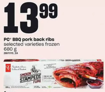 Zehrs Markets Pc bbq pork back ribs offer