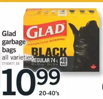 Fortinos Glad garbage bags offer