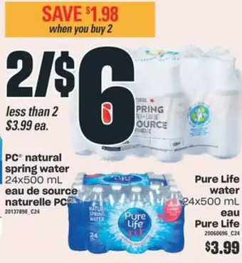 Valu-mart Pc natural spring water offer