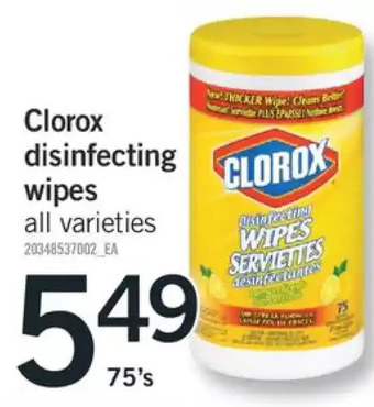 Fortinos Clorox disinfecting wipes offer