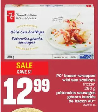 Independent Grocer Pc bacon-wrapped wild scallops offer