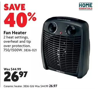 Home Hardware Fan heater | ceramic heater offer