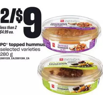 Independent Grocer Pc topped hummus offer