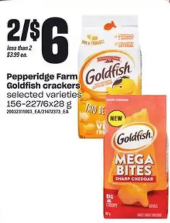 Independent Grocer Pepperidge farm goldfish crackers offer