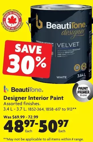 Home Hardware Designer interior paint offer