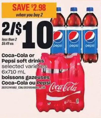 Independent Grocer Coca-cola or pepsi soft drinks offer