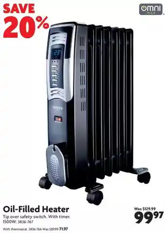 Home Hardware Oil-filled heater with timer | with thermostat offer