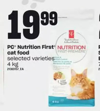 Independent Grocer Pc nutrition first cat food offer