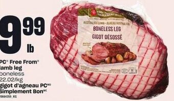 Independent Grocer PC Free From Lamb Leg offer