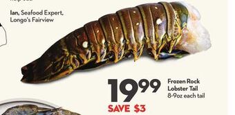 Longo's Frozen rock lobster tail offer